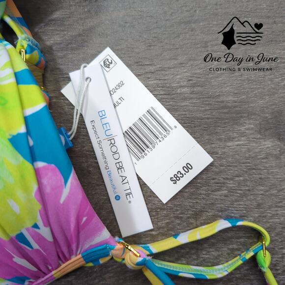 Bleu Rod Beattie Floral Molded Cup Bikini Top Size 6 - Picture 4 of 5